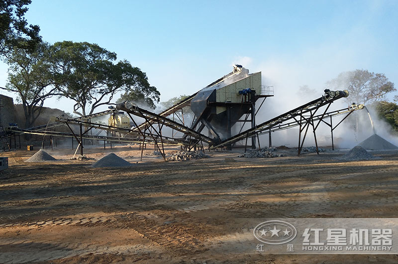 反擊破處理石灰石室外生產現場 反擊破處理石灰石室外生產現場